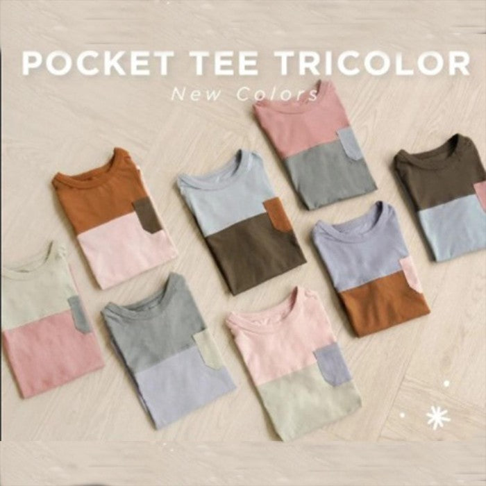 Little Palmerhaus Pocket Tee Tricolor Kaos Oblong Anak Cocoberry