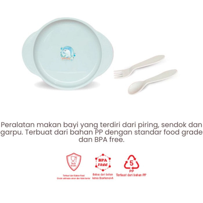 Reliable Feeding Set Piring Sendok Garpu Bayi Kemasan Plastik 5502