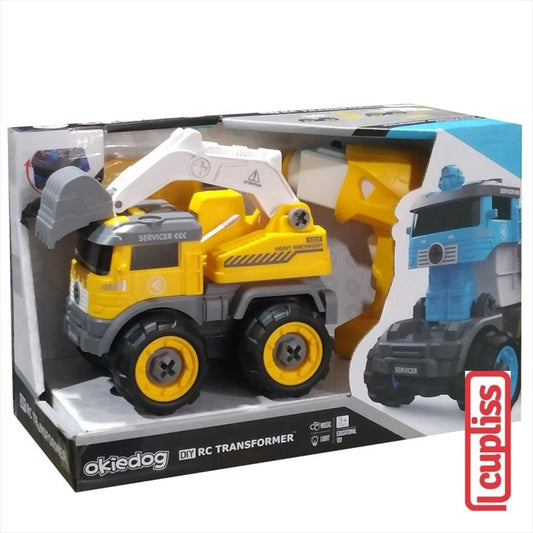 Okiedog Diy Rc Transformer Escavator Mainan Bongkar Pasang Anak