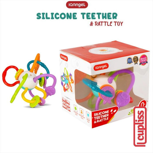 IQANGEL Silicone Teether & Rattle Mainan Gigitan Bayi IQ Angel 0142