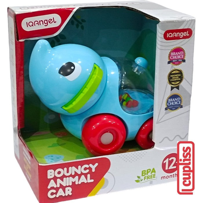 IQANGEL Bouncy Animal Car Mainan Mobil Bayi Karakter IQ Angel