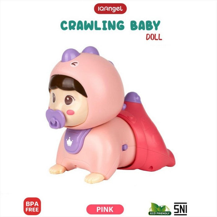 IQANGEL Crawling Baby Doll Mainan Boneka Bayi IQ Angel Pink 0709