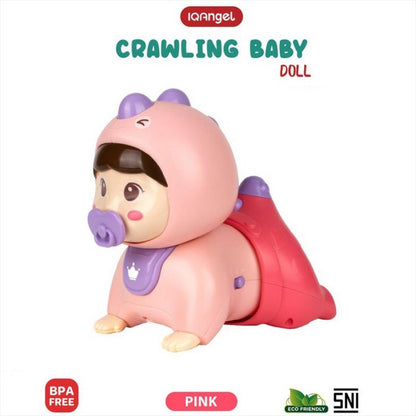 IQANGEL Crawling Baby Doll Mainan Boneka Bayi IQ Angel Pink 0709