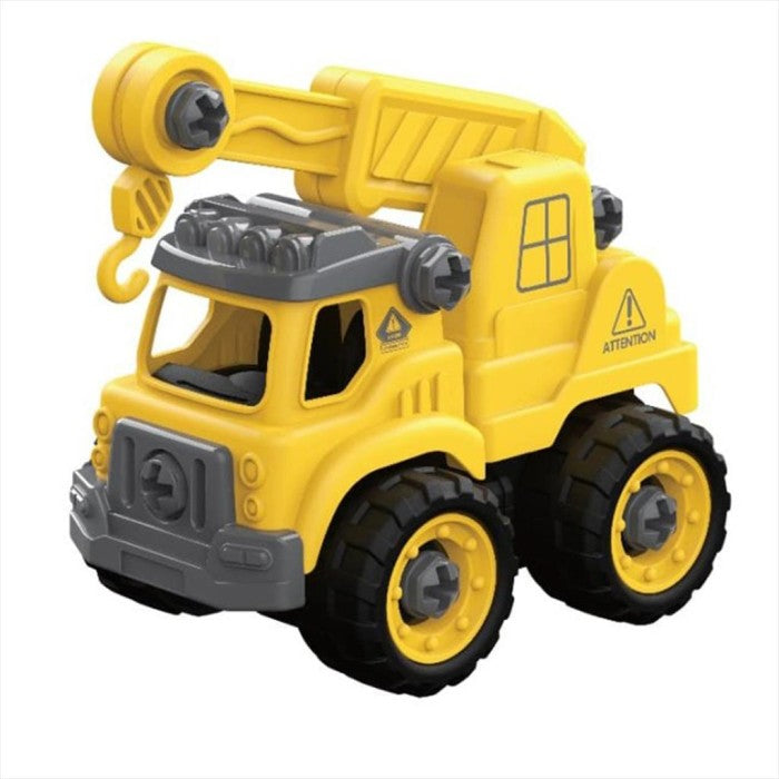Okiedog Diy Mini Trucks Crane Yellow Mainan Bongkar Pasang Anak