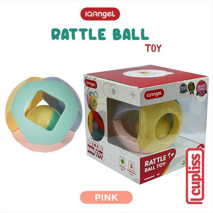 IQANGEL Rattle Ball Toy Mainan Bola Kerincingan Bayi IQ Angel Pink