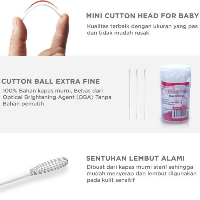 Reliable Cotton Bud Baby Bayi Korek Kuping Extra Fine Ekonomis Murah