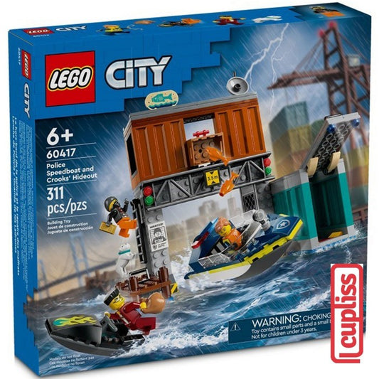 LEGO City 60417 Police Speedboat and Crooks Hideout