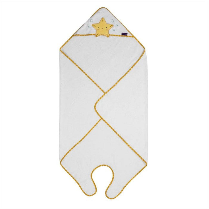 ClevaMama Bamboo Apron Towel White Star Handuk Mandi Bayi