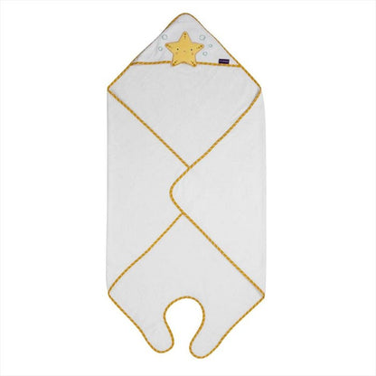 ClevaMama Bamboo Apron Towel White Star Handuk Mandi Bayi