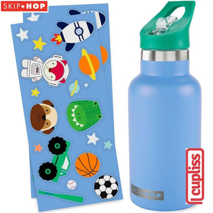 Skip Hop Canteen Bottle 390527 Blue 380ml Stainless Steel Botol Minum Skiphop