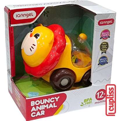IQANGEL Bouncy Animal Car Mainan Mobil Bayi Karakter IQ Angel