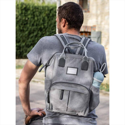 Beaba Wellington Backpack Diaper Bag Heather Grey Tas Popok Bayi