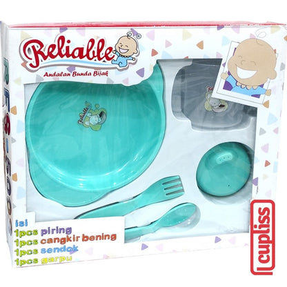 Reliable Feeding Set Piring Tempat Makan Kecil Bayi Kemasan Box 5003