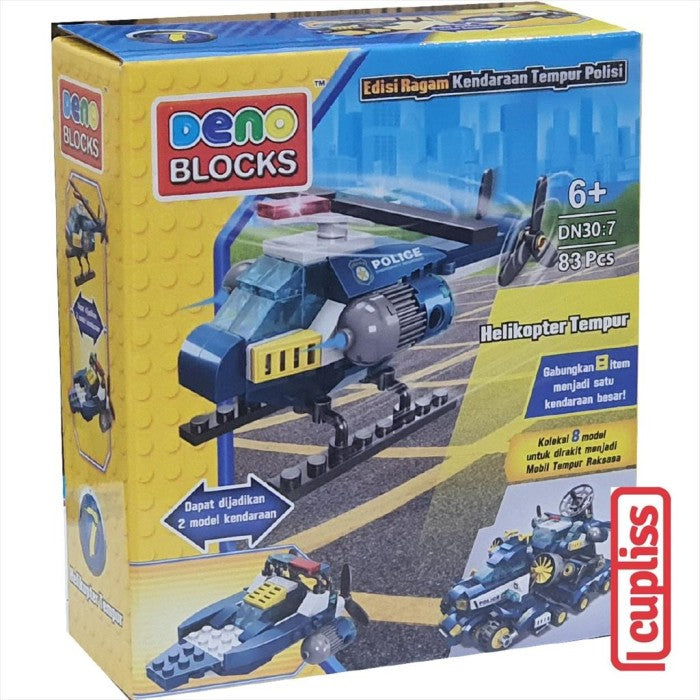 DENO DN30 Blocks Helikopter Tempur 8 Assortements Mainan Anak