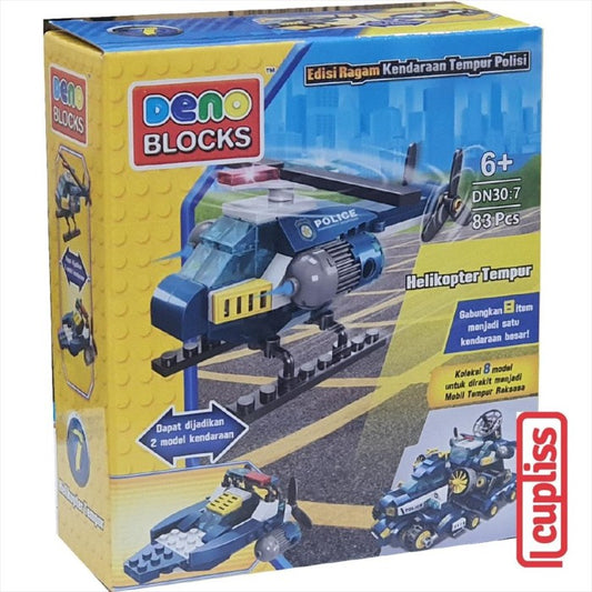 DENO DN30 Blocks Helikopter Tempur 8 Assortements Mainan Anak