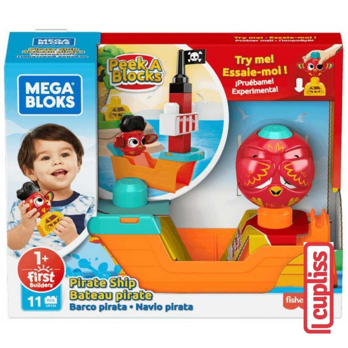 Fisher Price GRV34 Mega Bloks Peek A Block Pirate Ship