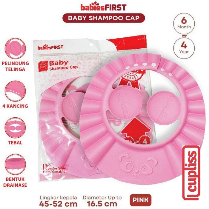 BabiesFirst Shampoo Cap Pink Topi Keramas Bayi Shower Mandi