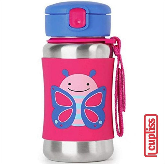 Skip Hop Zoo Stainless Straw Bottle 350 ml 112868 Butterfly Skiphop