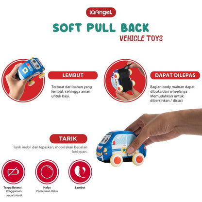 IQANGEL Soft Pull Back Vehicle Toys 2 Pcs IQ0203 Mainan Mobil Anak IQ Angel