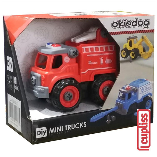 Okiedog Diy Mini Trucks Fire Fighter Mainan Bongkar Pasang Anak