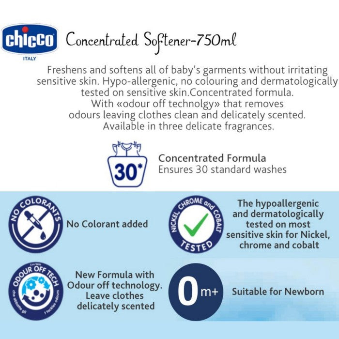CHICCO Concentrated Softener Delicate Flowers 750 ml Bottle Pelembut Pakaian Bayi 750ml