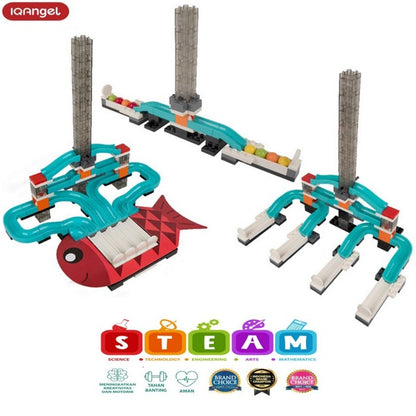 IQANGEL Creative Block & Marble Run Toys Color Magic IQ1019 Mainan Susun Balok IQ Angel