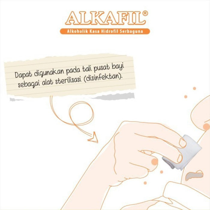Alkafil Alkoholik Kasa Hidrofil 16 Sachet Kasa Tali Pusar Bayi