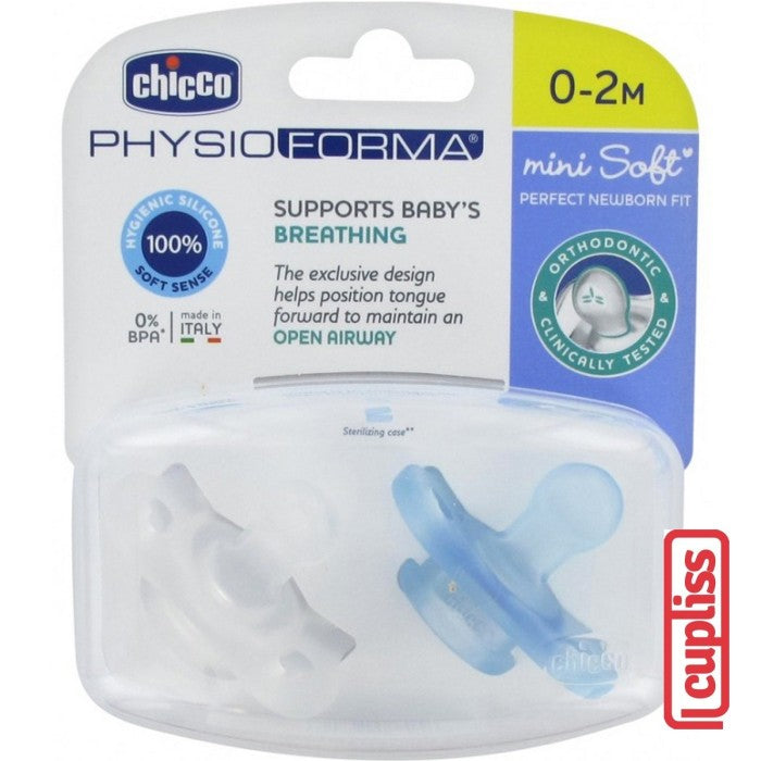 CHICCO Physio Soft Soother Silicone 0-2m Dot Botol Susu Bayi Newborn