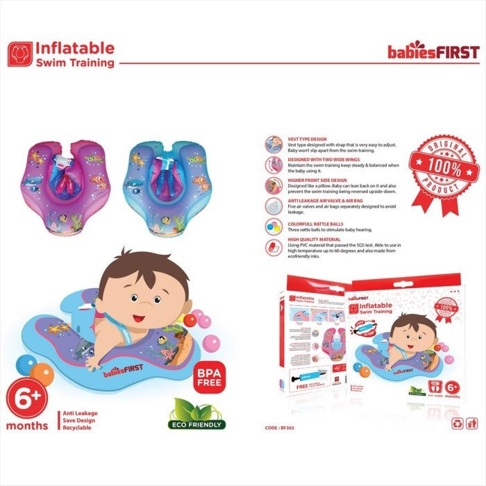 BabiesFIRST Inflatable Swim Training Pelampung Renang Pink Babies