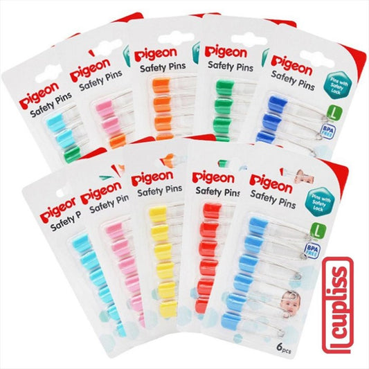 PIGEON Safety Pin random color size L 6 pcs Peniti 6pcs
