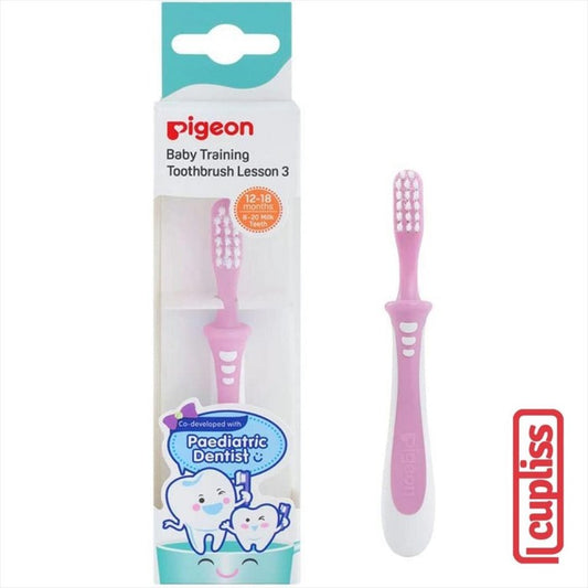 PIGEON Traning Toothbrush Lesson 3 Pink Sikat Gigi Anak