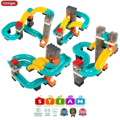IQANGEL Creative Block & Marble Run Toys Fast & Slow Fun IQ1023 Mainan Susun Balok IQ Angel
