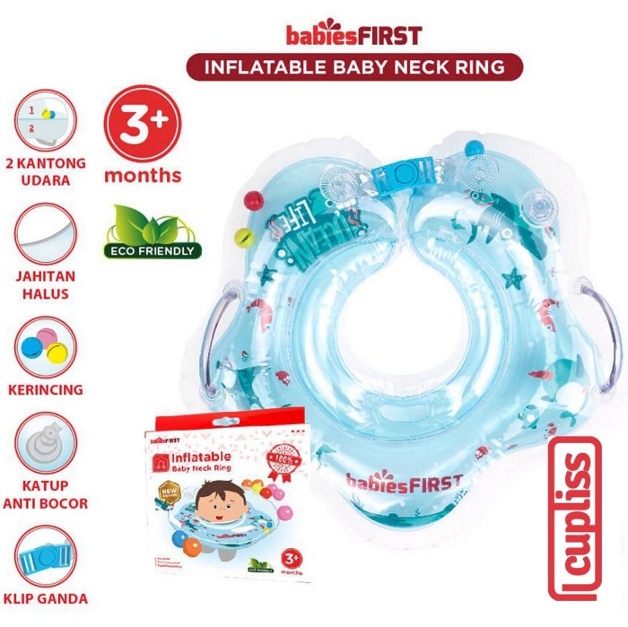 BabiesFirst Inflatable Baby Neck Ring Blue Pelampung Bayi ban Renang
