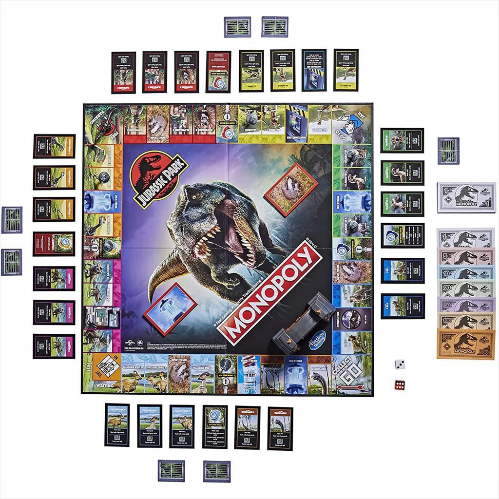 Hasbro Board Game F1662 Monopoly Jurassic Park Permainan Papan