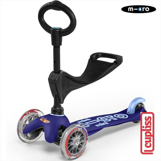 Micro Mini 3in1 Deluxe Scooter Blue Dlx Skuter