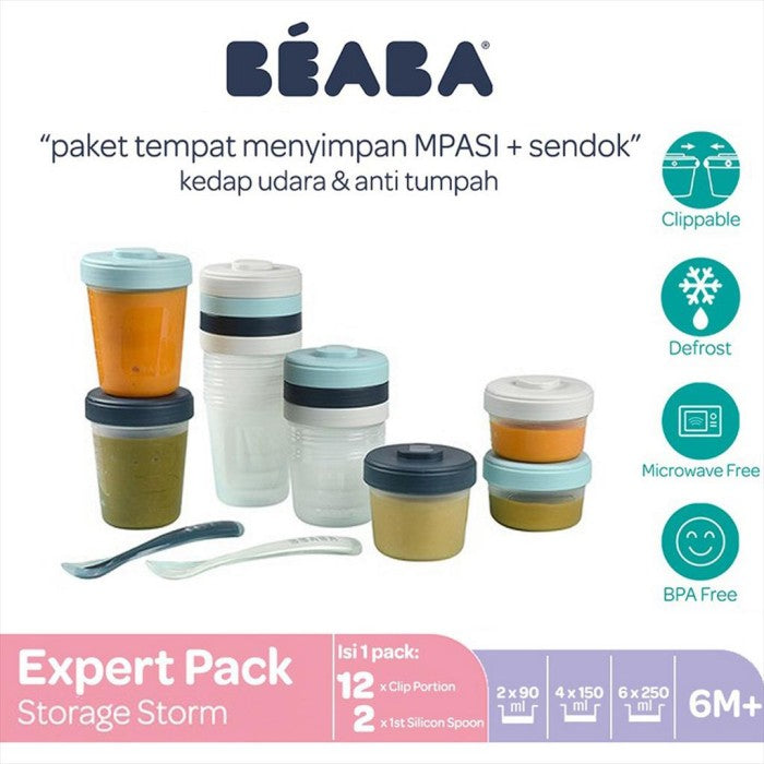 BEABA Food Meal Storage Expert Pack Set 12 Storm Wadah MPASI