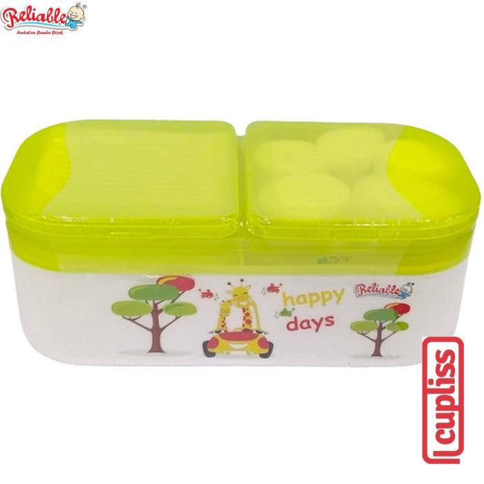 Reliable Tempat Bedak Bayi Double Susun Storage Cotton Ball Buds 10400