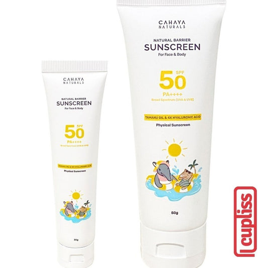 Cahaya Naturals Physical Sunscreen SPF 50+ 4x Barrier Protection Sunblock