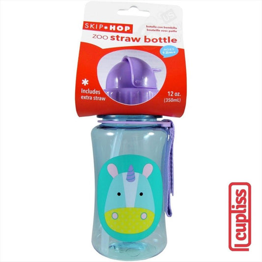 Skip Hop Zoo Straw Bottle 350 ml 109962 Unicorn Botol Minum Skiphop
