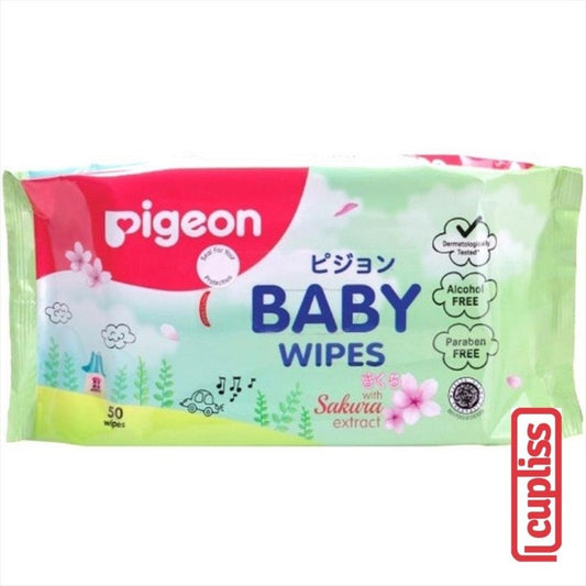 PIGEON Wet Tissue Baby Sakura Wipes Refill 50s Tisu Basah 50 s