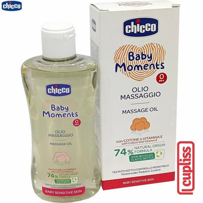 CHICCO Baby Moments Massage Oil for Sensitive Skin 200ml Minyak Pijat Bayi 200 ml 10242