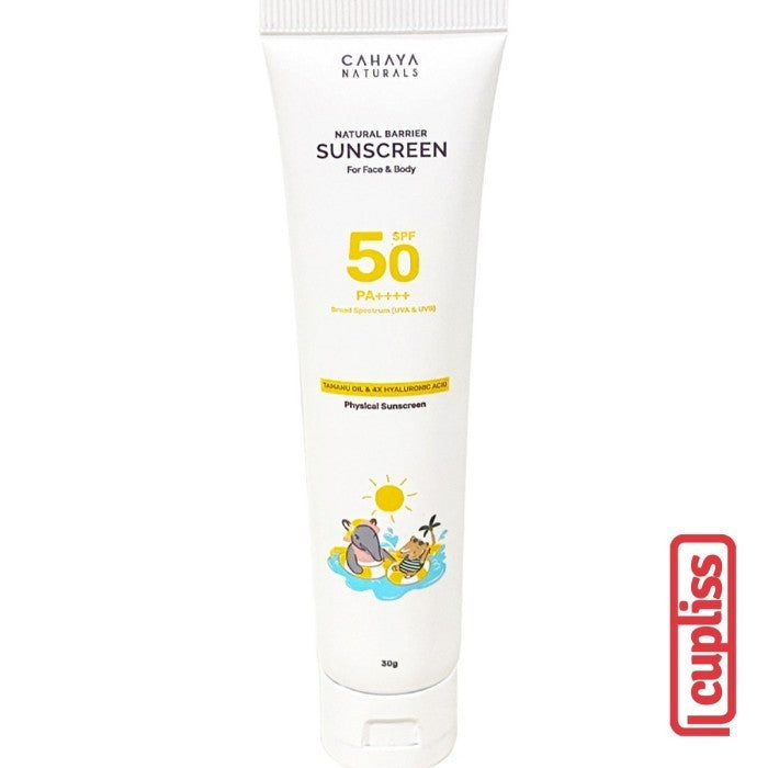 Cahaya Naturals Physical Sunscreen SPF 50+ 4x Barrier Protection Sunblock