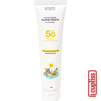 Cahaya Naturals Physical Sunscreen SPF 50+ 4x Barrier Protection Sunblock