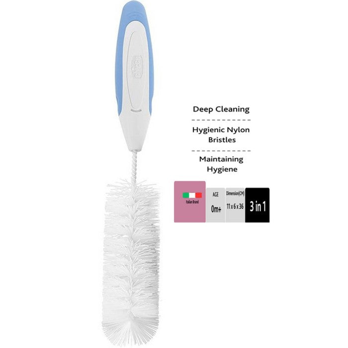 CHICCO 3 in 1 Bottle Brush Nursing Weaning Cleaning Sikat Botol Susu Bayi