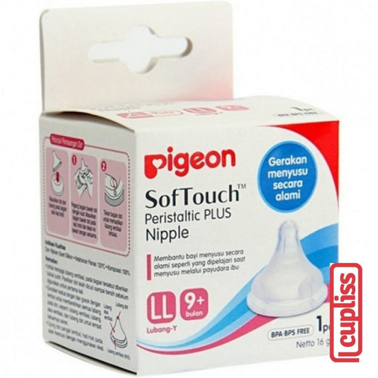 PIGEON Peristaltic Nipple Plus Size LL Wide Neck 1pcs Box Dot Bayi 1