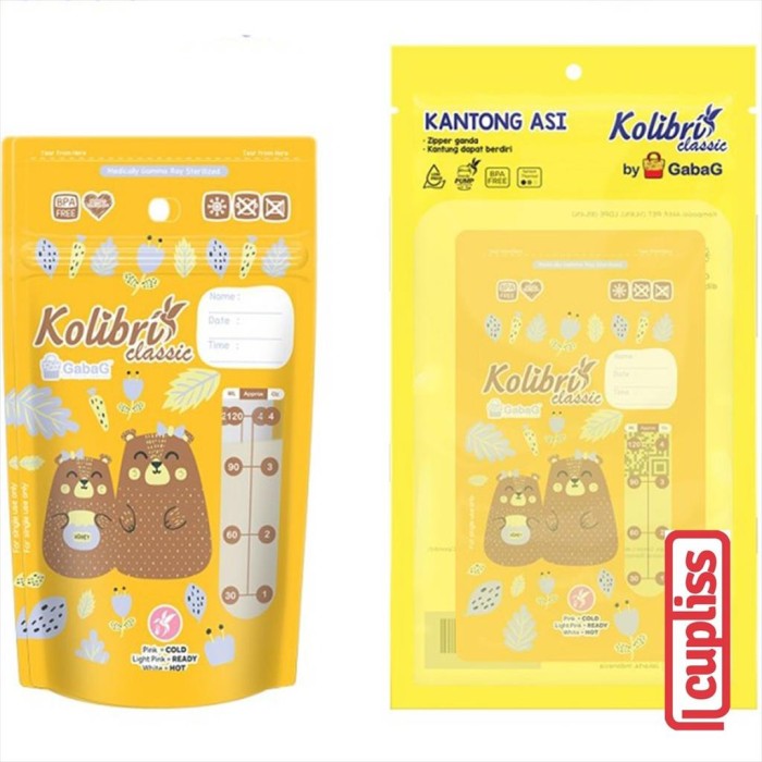 Gabag Kolibri Kantong ASI Classic 120ml Honey Bear 30pcs