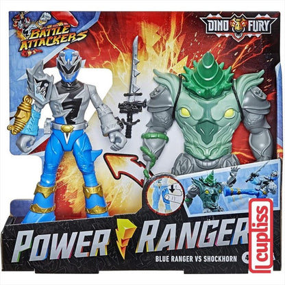 Hasbro Power Rangers F1603 Blue Ranger vs Shockhorn Dino Fury