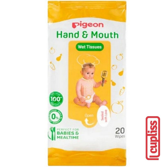 PIGEON Wet Tissue Hand and Mouth Wipes Refill 20s Tisu Basah 20 s