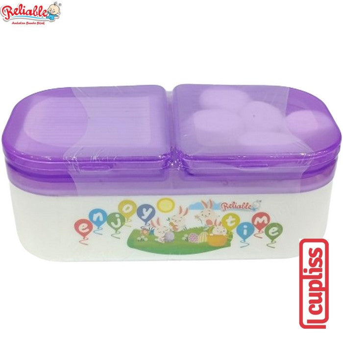 Reliable Tempat Bedak Bayi Double Susun Storage Cotton Ball Buds 10400