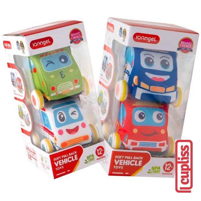IQANGEL Soft Pull Back Vehicle Toys 2 Pcs IQ0203 Mainan Mobil Anak IQ Angel